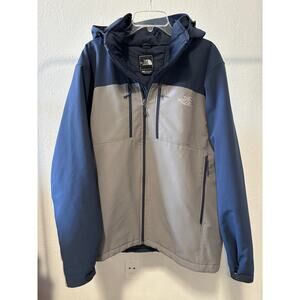The North Face Apex Elevation Jacket Men LG Gray Blue Full Zip Hooded Insulated